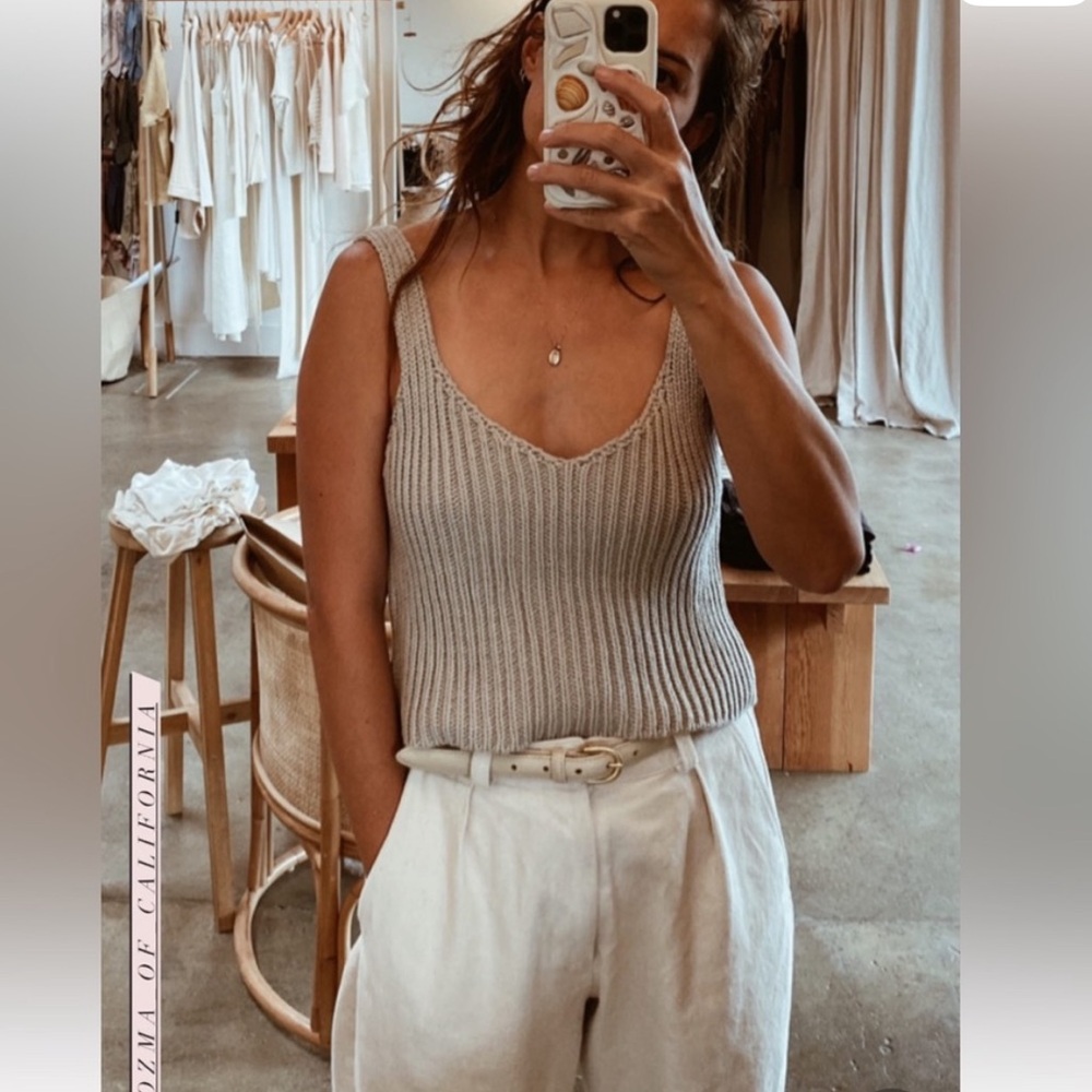 OZMA Women's Knit Tank in Lichen
